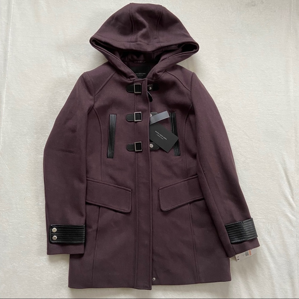 NWT andrew marc new york violet faux fur peacoat